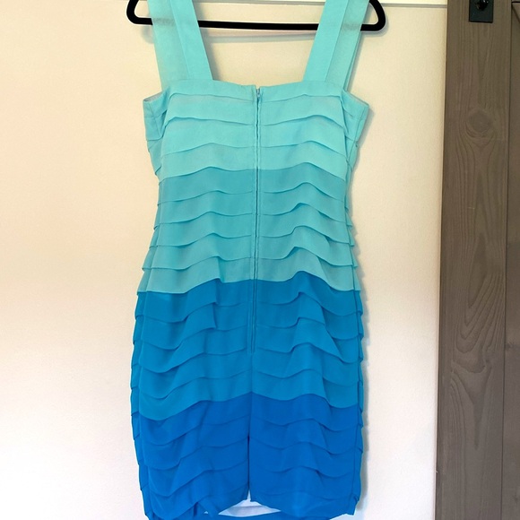 Betsey Johnson Ombré Blue Tiered Mini Dress, Size 8 - Picture 3 of 3